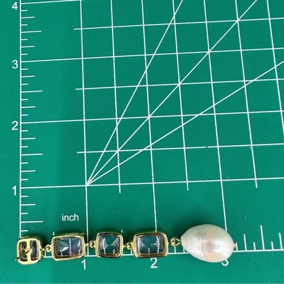 J. Crew Pink Crystal and Pearl Drop Earrings Gold Plated - Picture 8 of 8